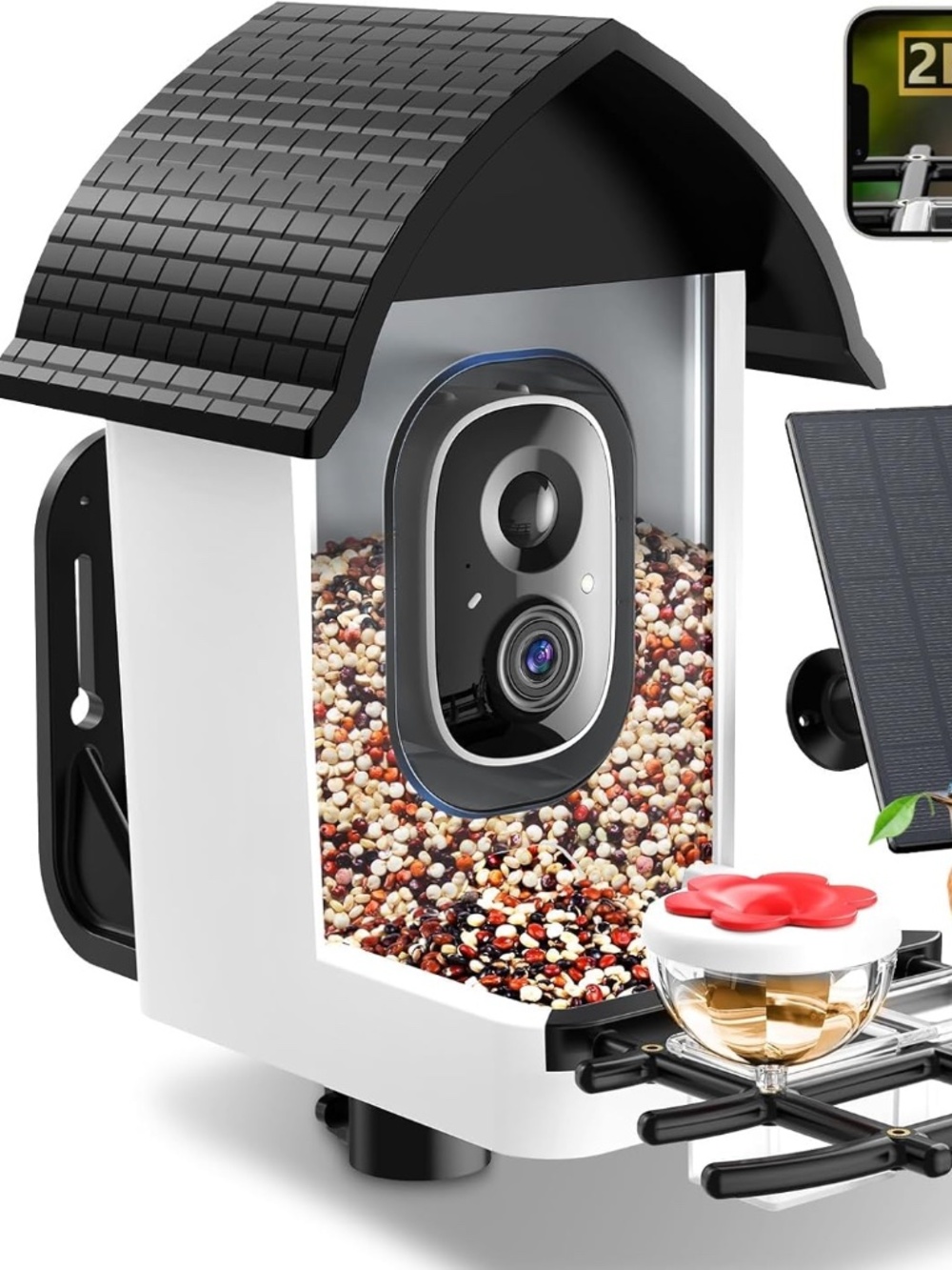 Smart Bird Feeder with Camera - Solar Powered Bird Watching Camera with 2K